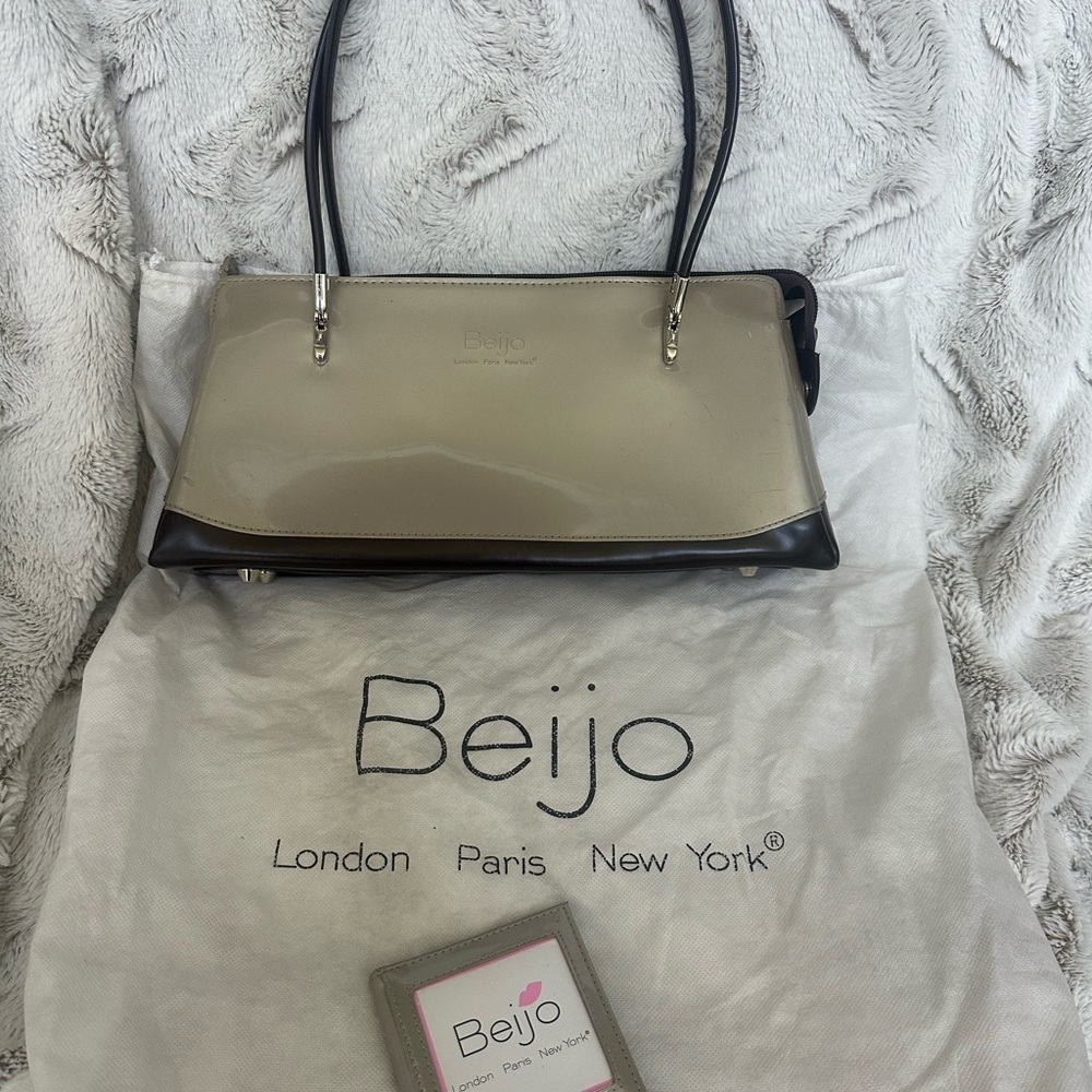 Beijo Taupe and Brown Shoulder Bag
